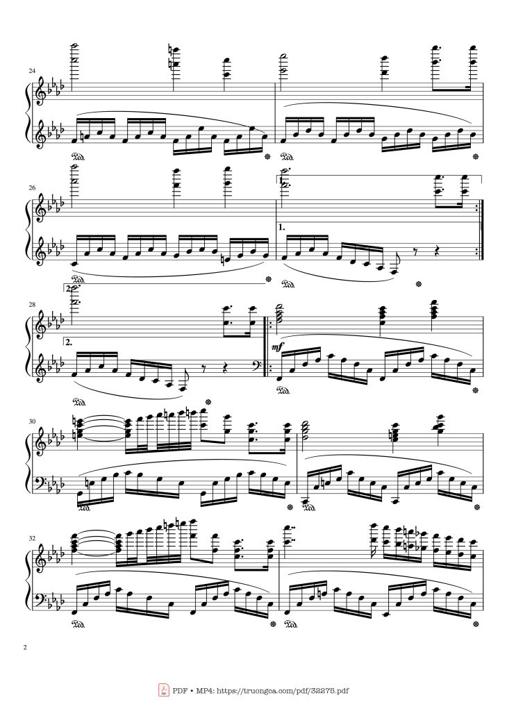 Page 2 of the piano sheet music PDF Piano – Happy Birthday Sad Version Piano by Jake Schembri