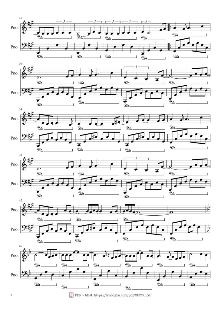 Page 2 of the piano sheet music PDF – It