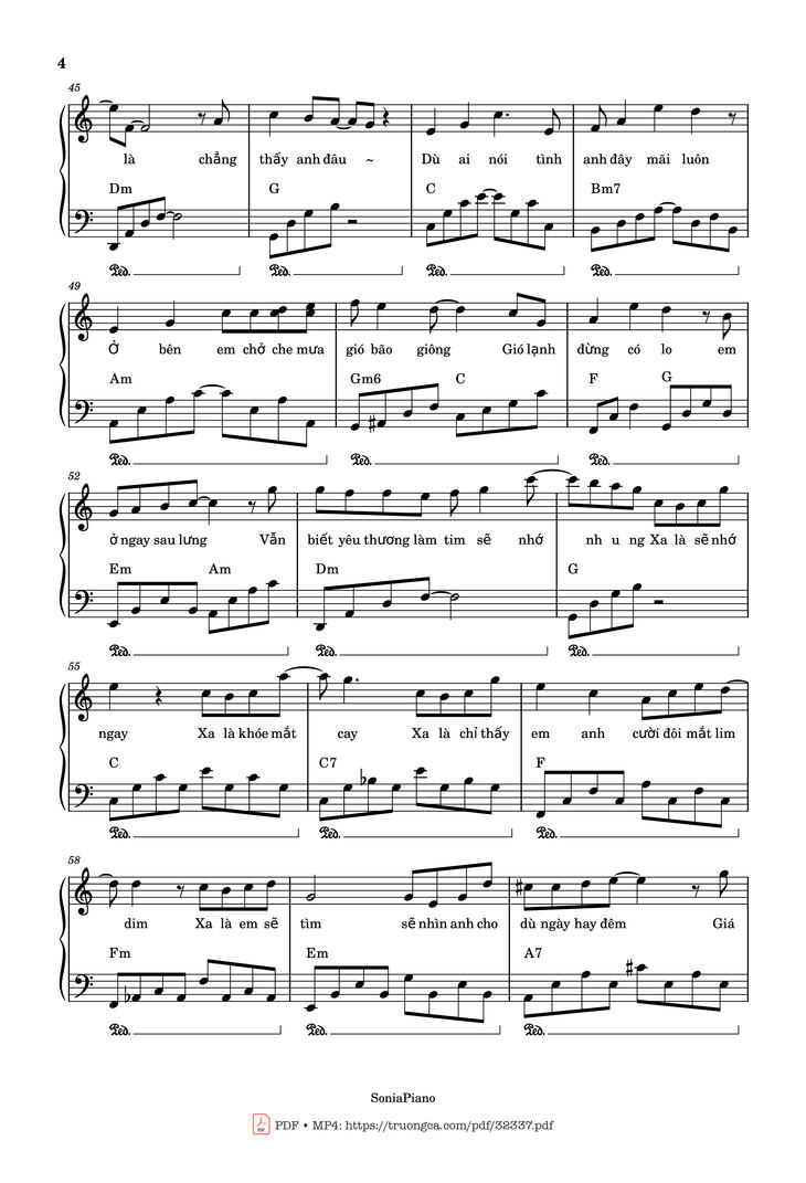 Page 4 of the piano sheet music PDF – Trời Giấu Trời Mang Đi Piano by Viruss