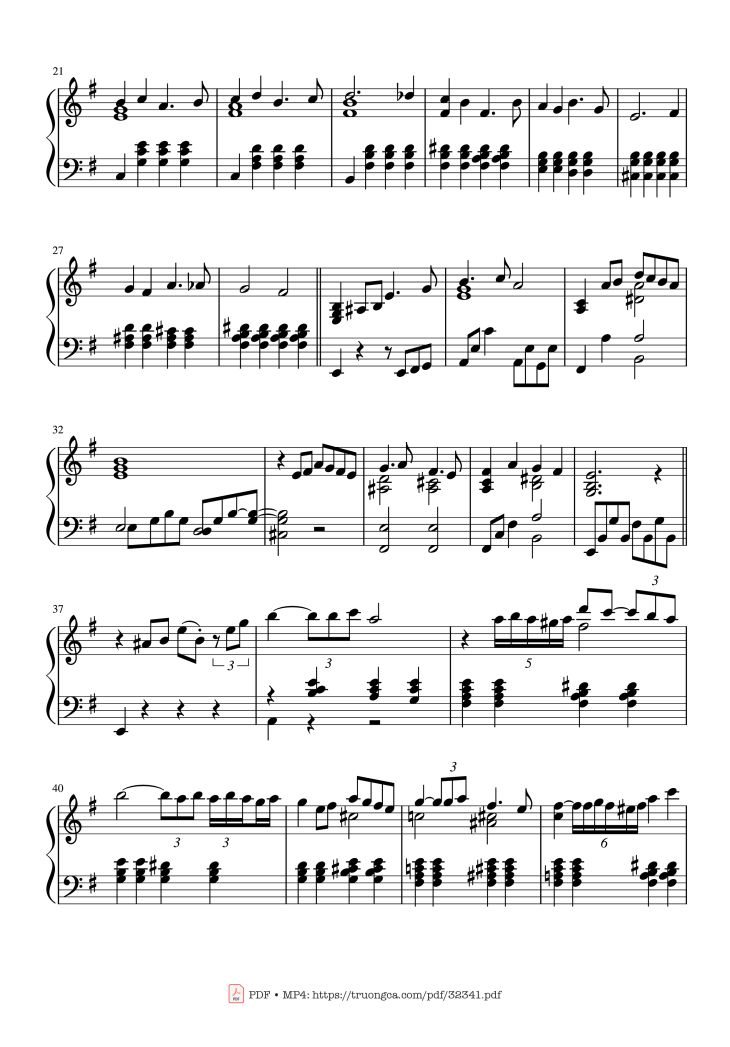 Page 2 of the piano sheet music PDF Piano – Love Theme from Sunflower Piano by Henry Mancini