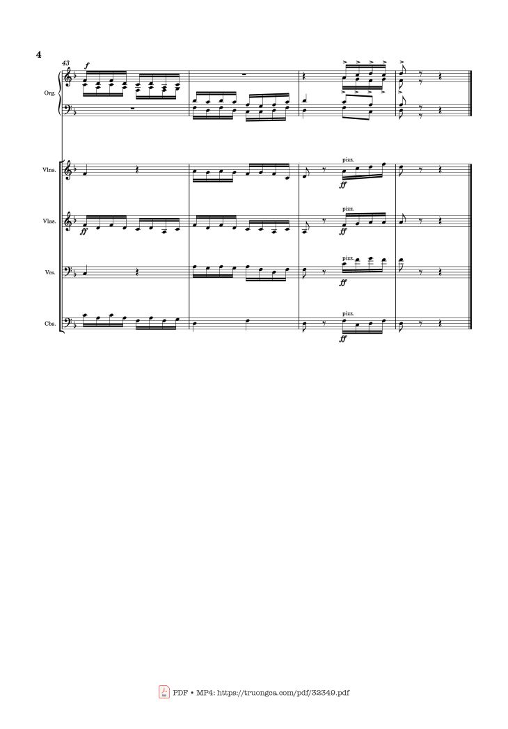 Page 4 of the piano sheet music PDF – Tình Chúa Cao Vời (Hợp xướng Violin, Organ, Sáo) by Lm. Duy Thiên