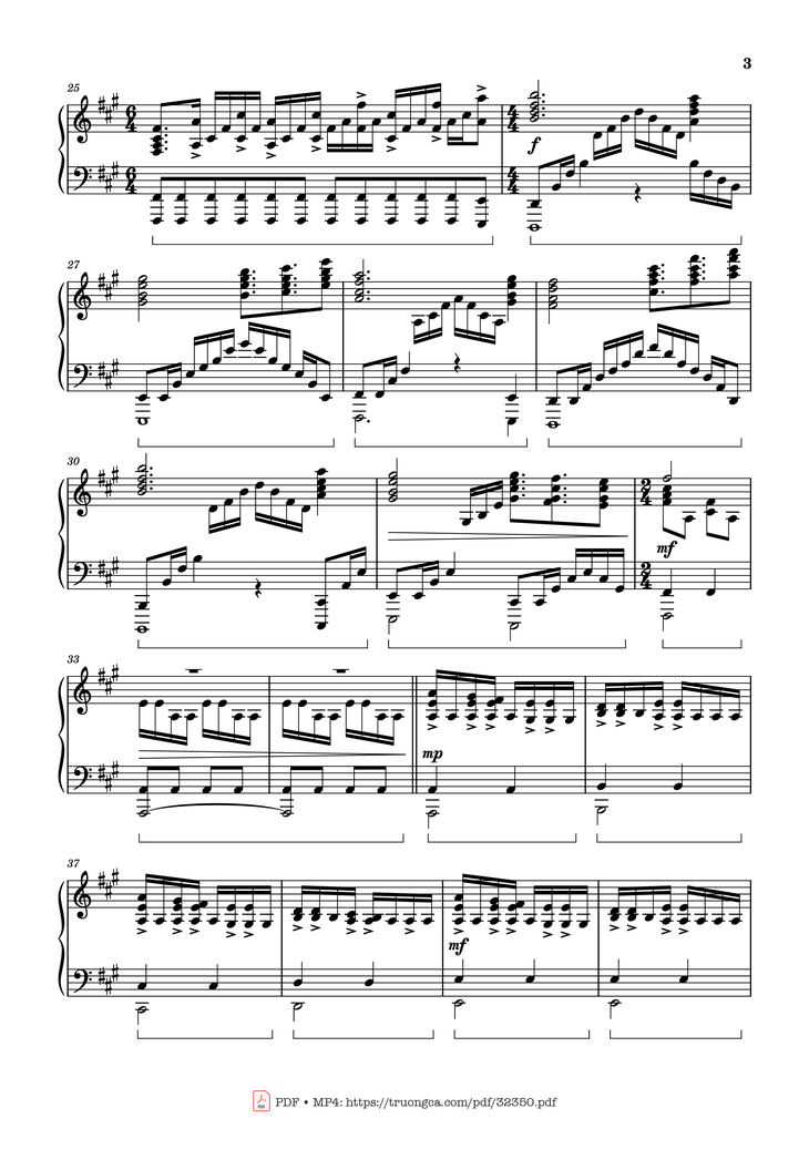 Page 3 of the piano sheet music PDF Piano – Now We Are Free Piano by Hans Zimmer, Lisa Gerrard