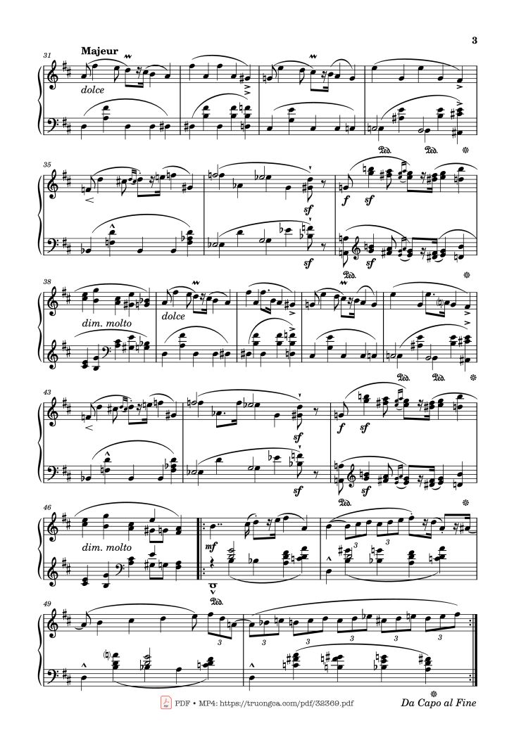 Page 3 of the piano sheet music PDF Piano – Zorcico in D Minor Piano by Charles-Valentin Alkan