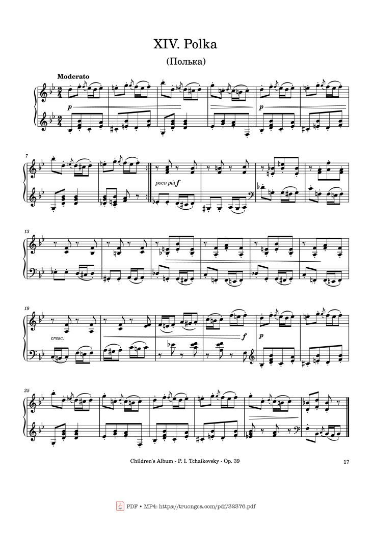 Page 17 of the piano sheet music PDF – Children