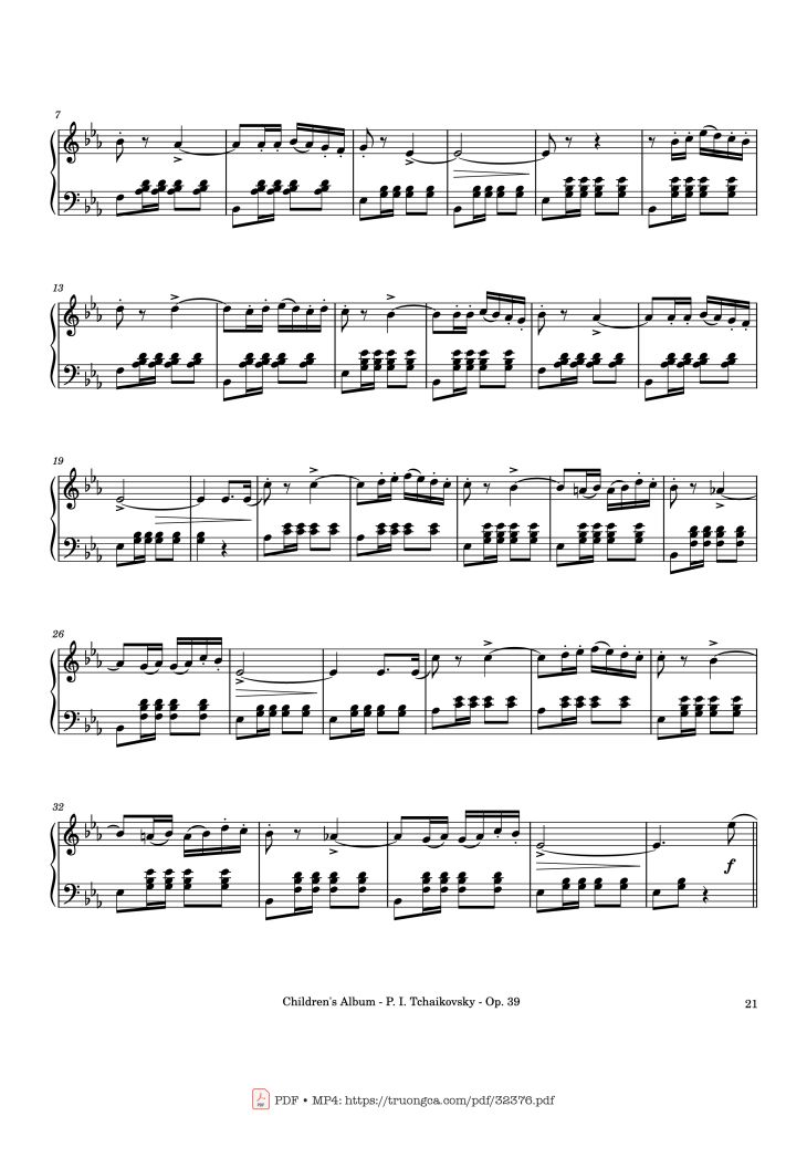 Page 21 of the piano sheet music PDF – Children