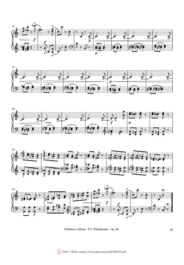 Page 23 of the piano sheet music PDF – Children