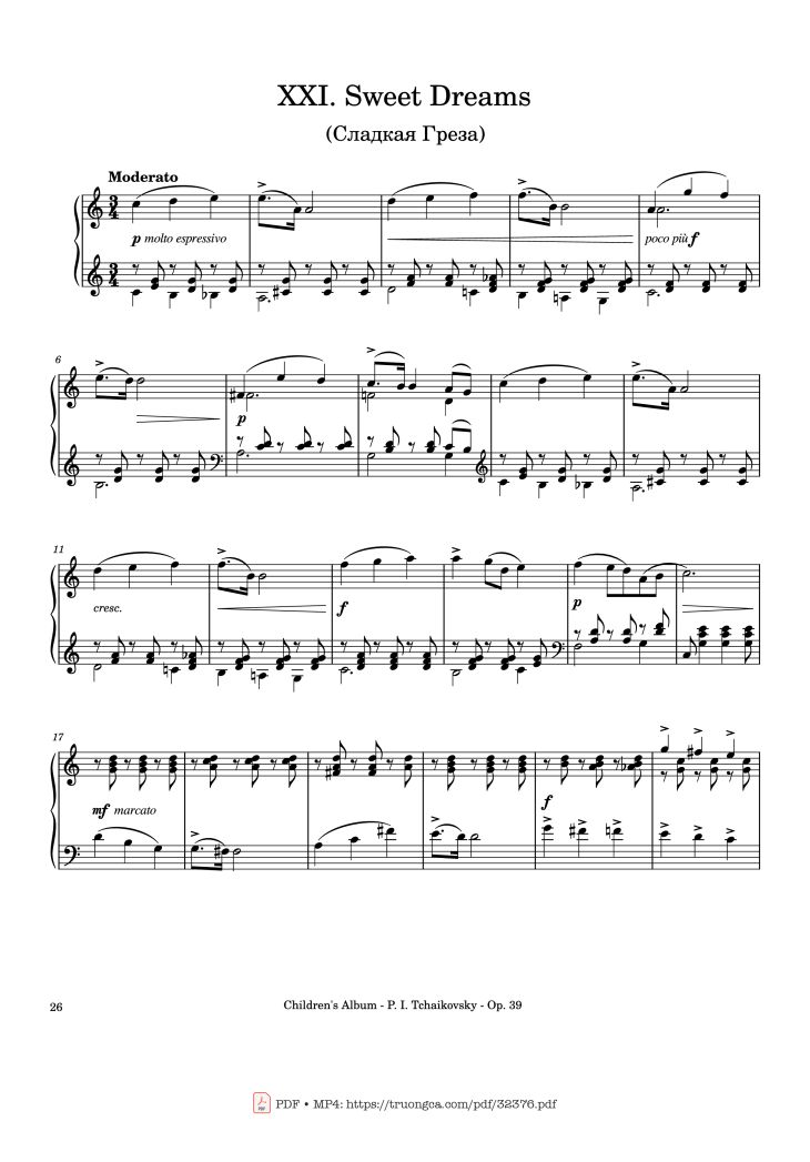 Page 26 of the piano sheet music PDF – Children