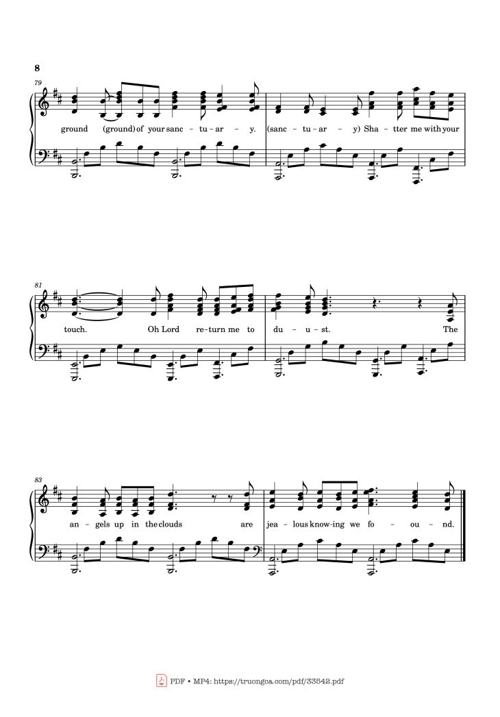 Page 8 of the piano sheet music PDF Piano – Ordinary Piano by Transcribed by: Calix Huang