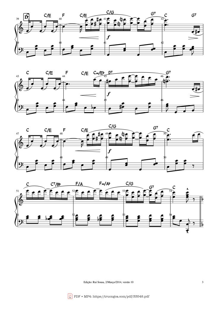 Page 3 of the piano sheet music PDF Piano – The Entertainer (Original Piece Piano) by Scott Joplin