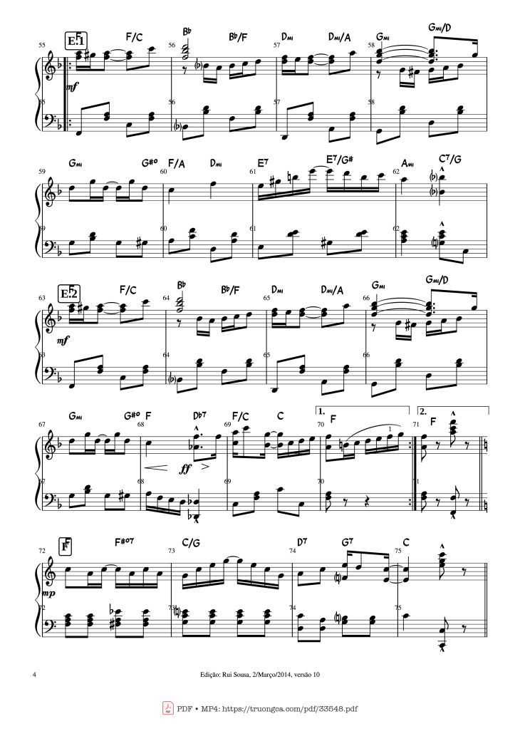 Page 4 of the piano sheet music PDF Piano – The Entertainer (Original Piece Piano) by Scott Joplin