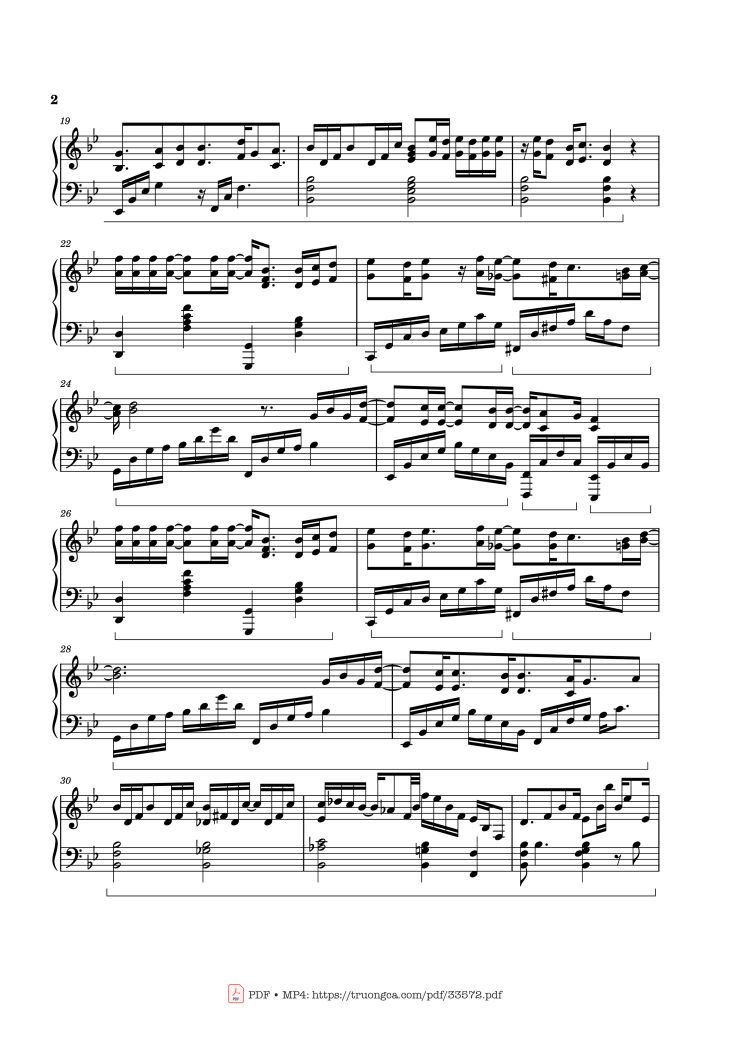 Page 2 of the piano sheet music PDF Piano – Got To Believe in Magic Piano by Ethan Javier