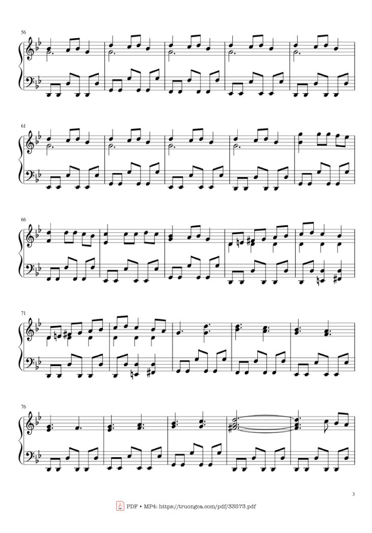 Page 3 of the piano sheet music PDF Piano – Carol of the Bells Christmas Medley Piano by Arr. Xingyu Shui