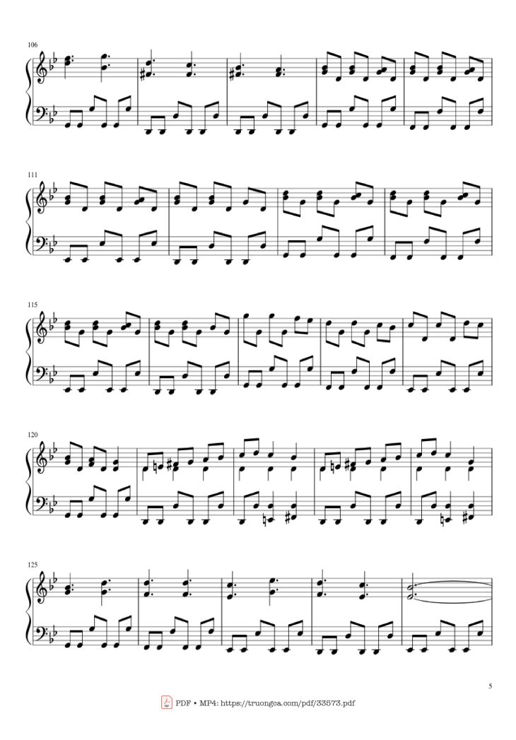Page 5 of the piano sheet music PDF Piano – Carol of the Bells Christmas Medley Piano by Arr. Xingyu Shui