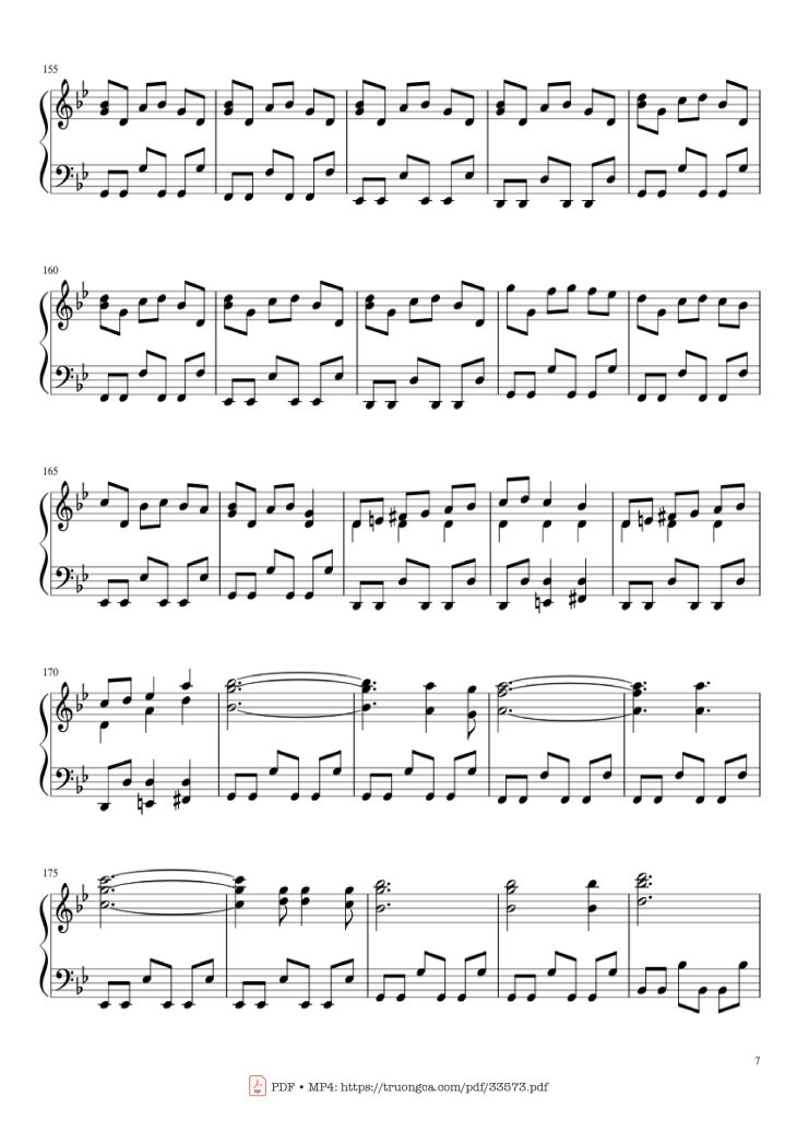 Page 7 of the piano sheet music PDF Piano – Carol of the Bells Christmas Medley Piano by Arr. Xingyu Shui