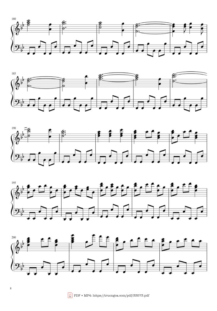 Page 8 of the piano sheet music PDF Piano – Carol of the Bells Christmas Medley Piano by Arr. Xingyu Shui