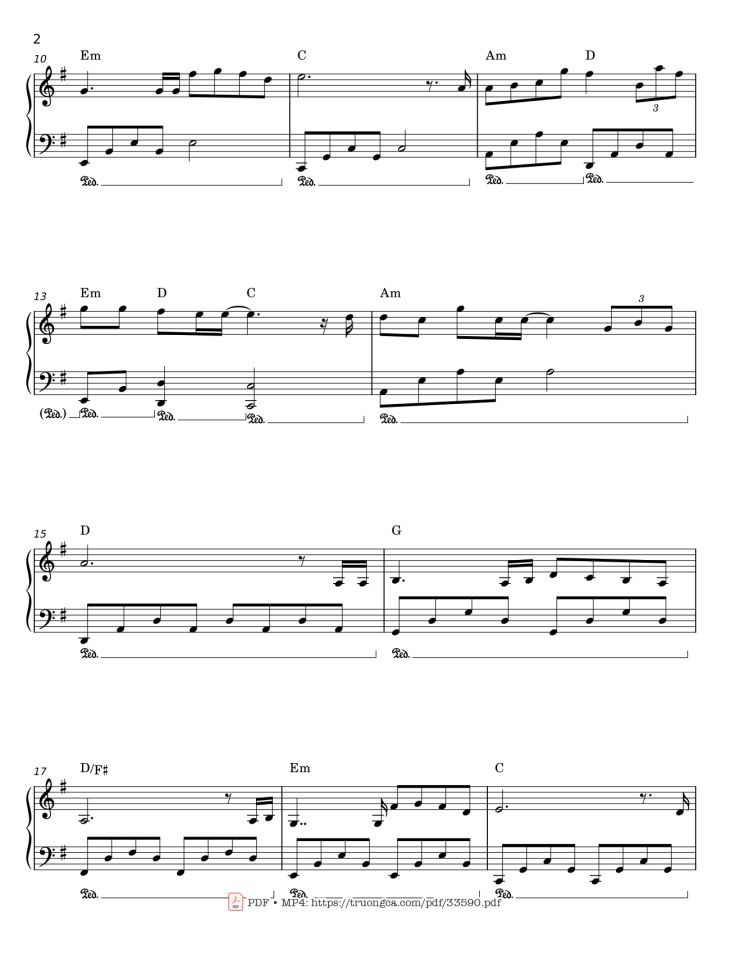 Page 2 of the piano sheet music PDF – Có nhau trọn đời Piano by Đức Trí