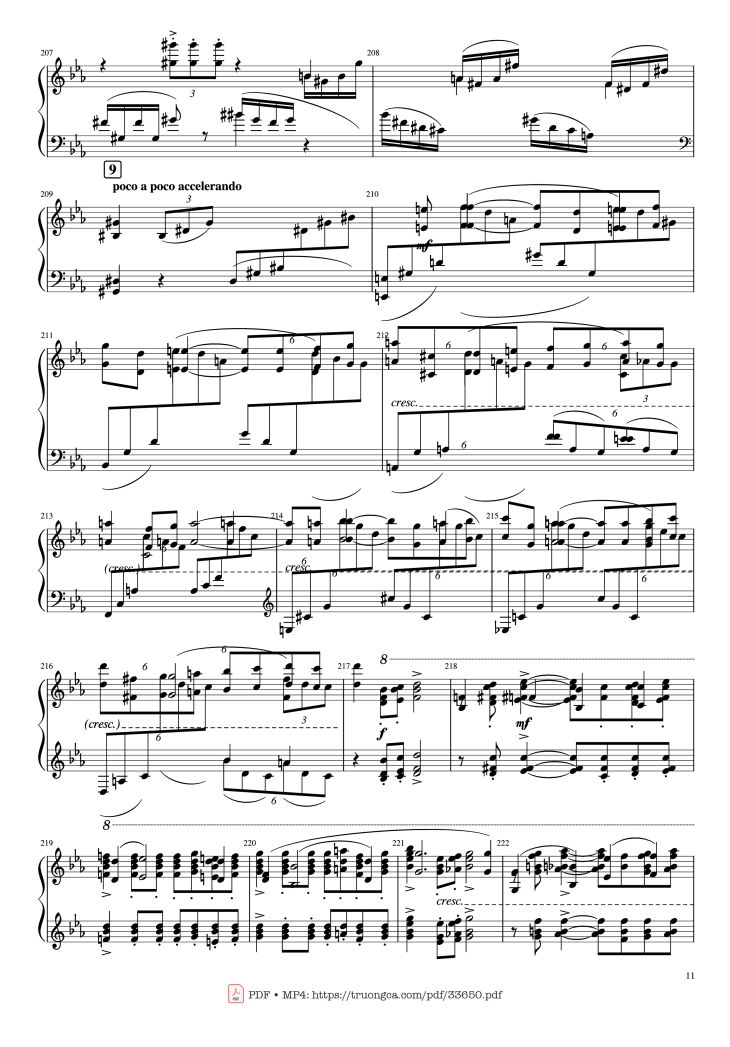 Page 11 of the piano sheet music PDF Piano – Piano Concerto No.2 Op.18 - Rachmaninov by Serguei Rachmaninoff