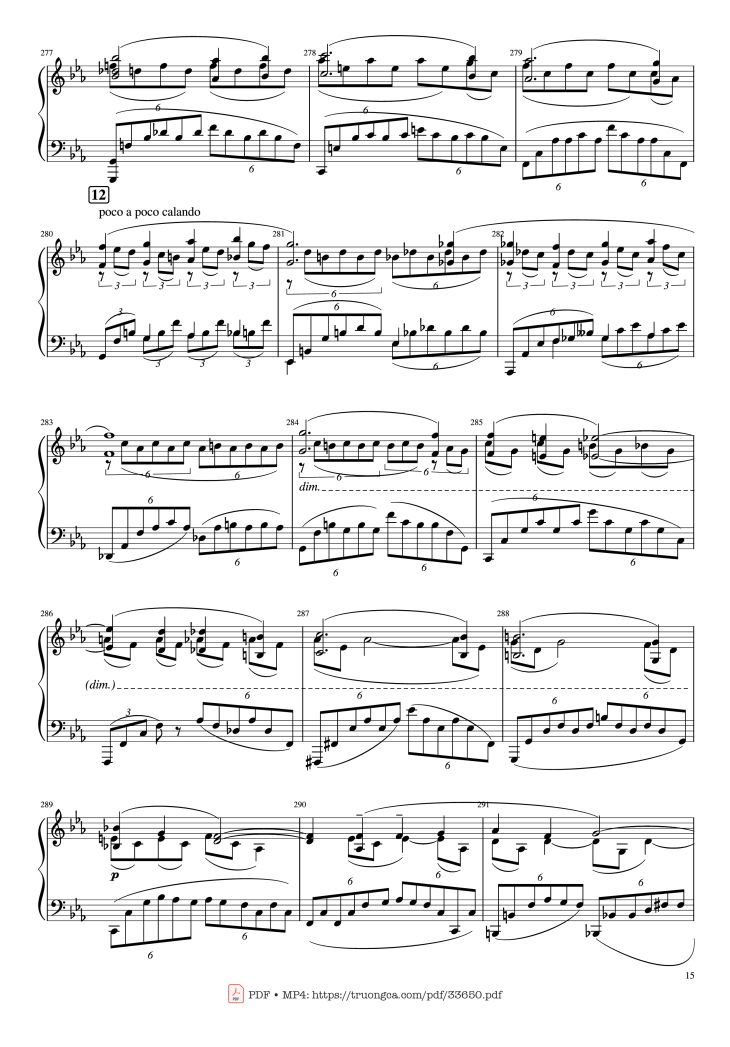 Page 15 of the piano sheet music PDF Piano – Piano Concerto No.2 Op.18 - Rachmaninov by Serguei Rachmaninoff
