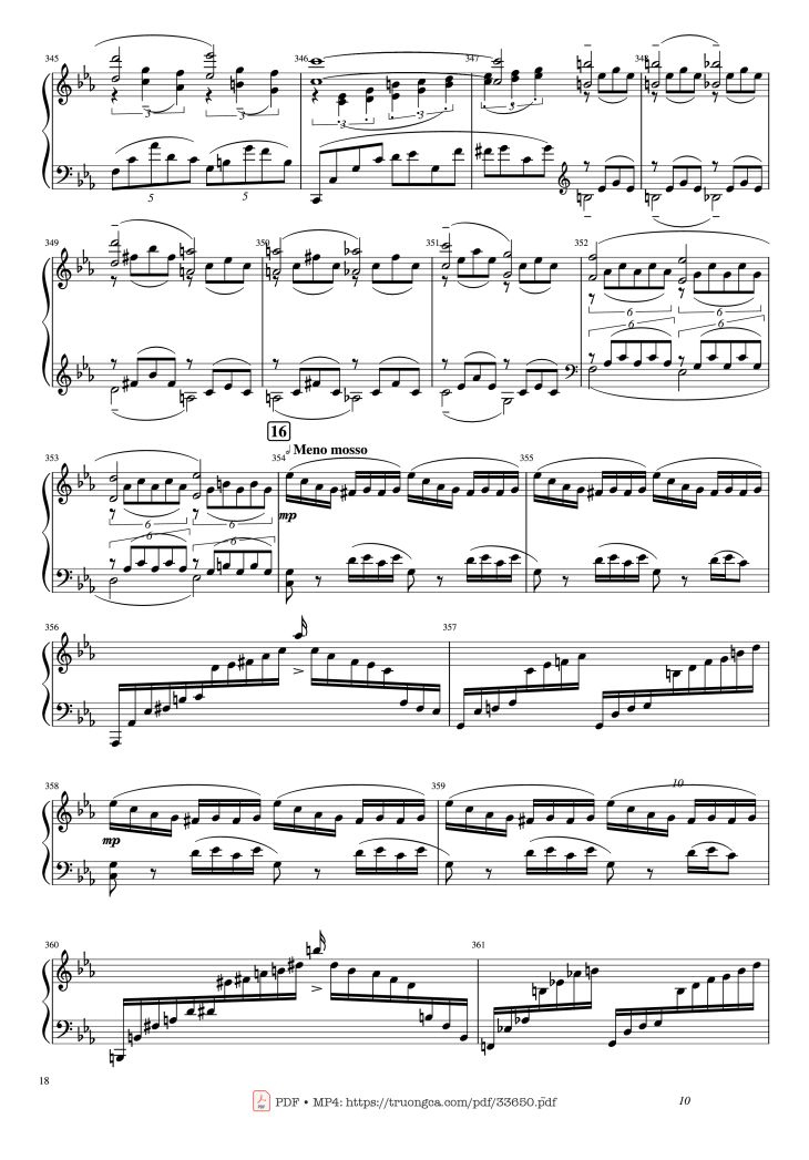 Page 18 of the piano sheet music PDF Piano – Piano Concerto No.2 Op.18 - Rachmaninov by Serguei Rachmaninoff