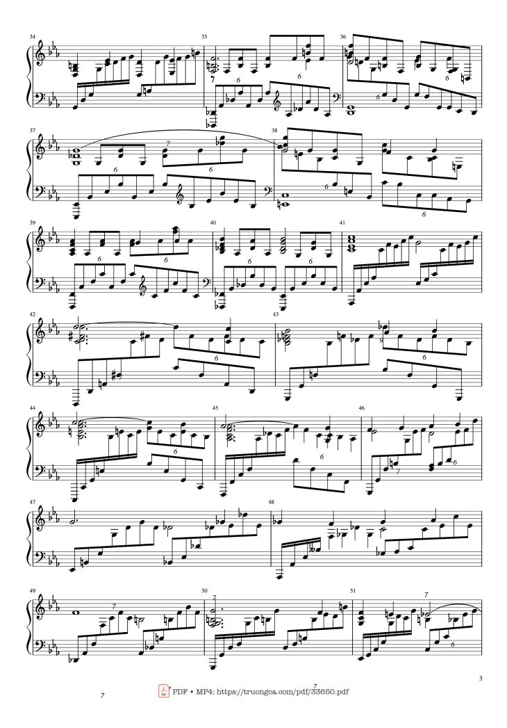 Page 3 of the piano sheet music PDF Piano – Piano Concerto No.2 Op.18 - Rachmaninov by Serguei Rachmaninoff