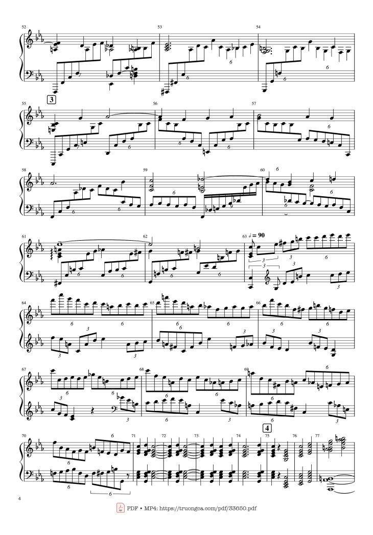 Page 4 of the piano sheet music PDF Piano – Piano Concerto No.2 Op.18 - Rachmaninov by Serguei Rachmaninoff