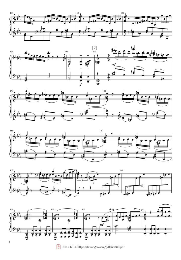 Page 8 of the piano sheet music PDF Piano – Piano Concerto No.2 Op.18 - Rachmaninov by Serguei Rachmaninoff