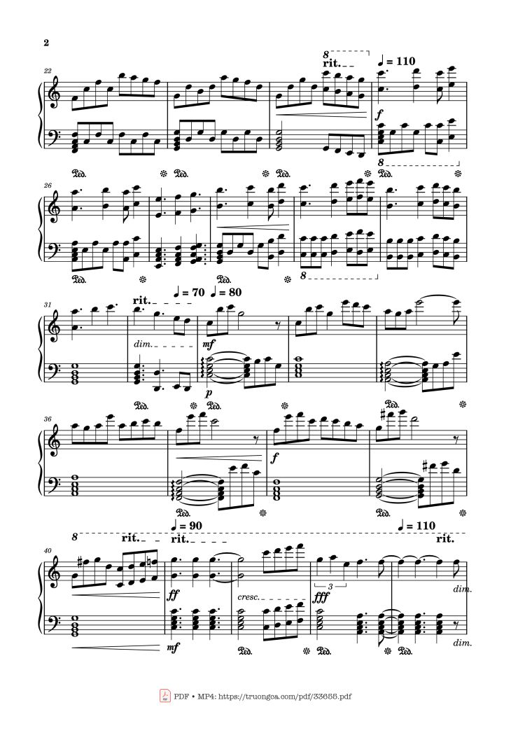 Page 2 of the piano sheet music PDF – Daisuki na hito ウモレ (Umore) Piano by ShogunT