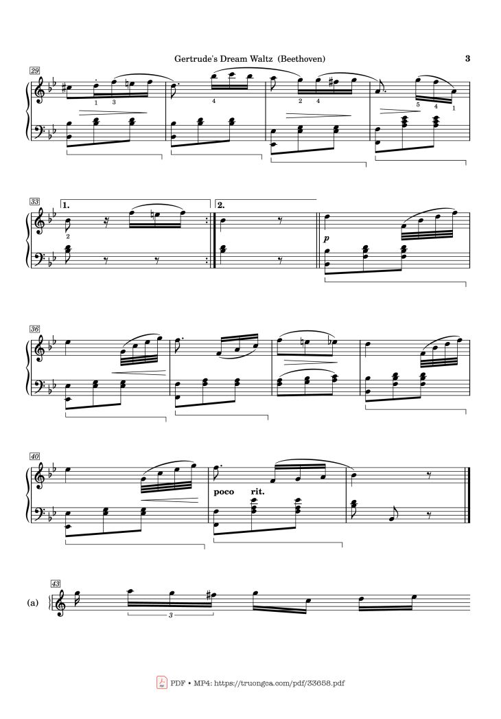 Page 3 of the piano sheet music PDF Piano – Gertrude