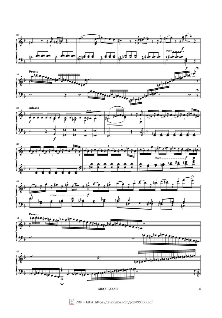 Page 3 of the piano sheet music PDF Piano – Phantasie No. 3 in D Minor K397 Piano by Wolfgang Amadeus Mozart