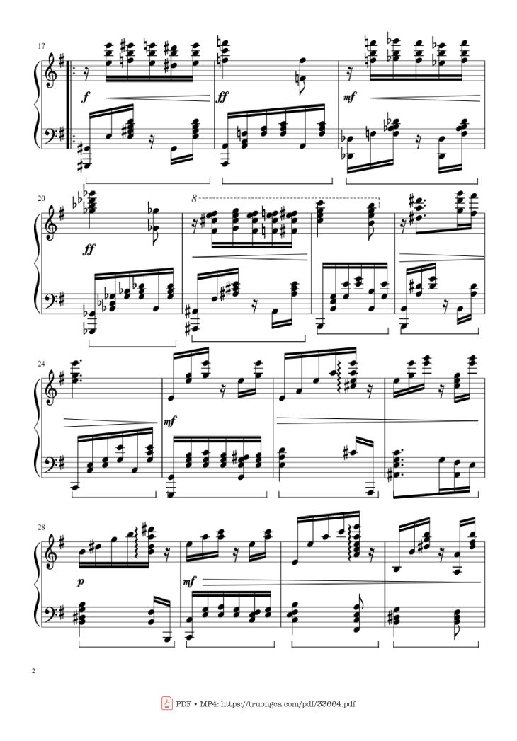 Page 2 of the piano sheet music PDF Piano – Slavonic Dances, Op.72 No.2 Piano Solo by Antonin Leopold Dvorak