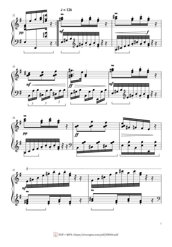 Page 3 of the piano sheet music PDF Piano – Slavonic Dances, Op.72 No.2 Piano Solo by Antonin Leopold Dvorak
