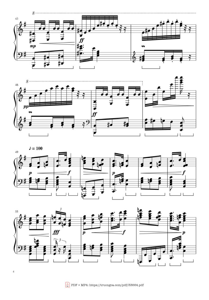 Page 4 of the piano sheet music PDF Piano – Slavonic Dances, Op.72 No.2 Piano Solo by Antonin Leopold Dvorak
