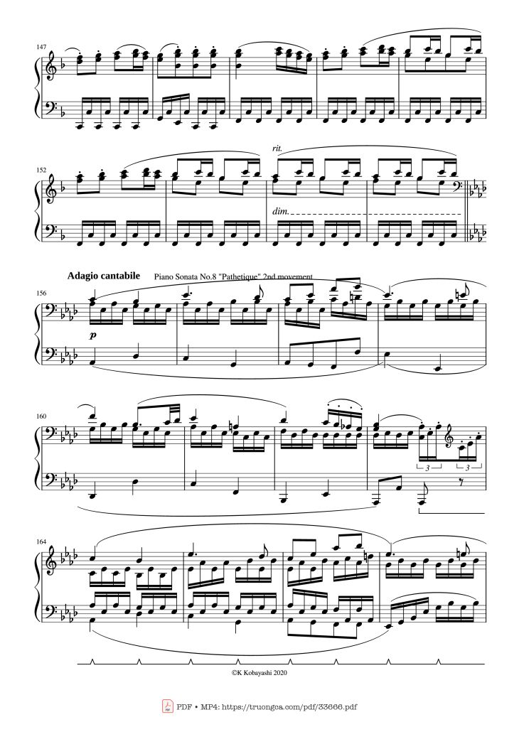 Page 7 of the piano sheet music PDF Piano – Beethoven Medley for classical Piano beginners by Ludwig van Beethoven
