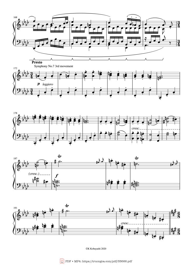 Page 8 of the piano sheet music PDF Piano – Beethoven Medley for classical Piano beginners by Ludwig van Beethoven