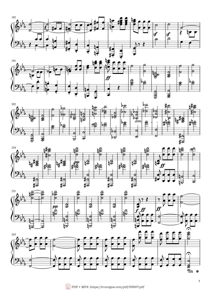 Page 5 of the piano sheet music PDF Piano – Beethoven Symphony No. 5 Piano (Advance) by Ludwig van Beethoven