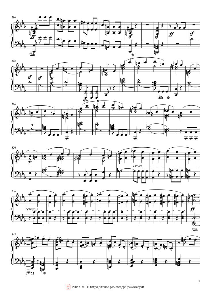 Page 7 of the piano sheet music PDF Piano – Beethoven Symphony No. 5 Piano (Advance) by Ludwig van Beethoven
