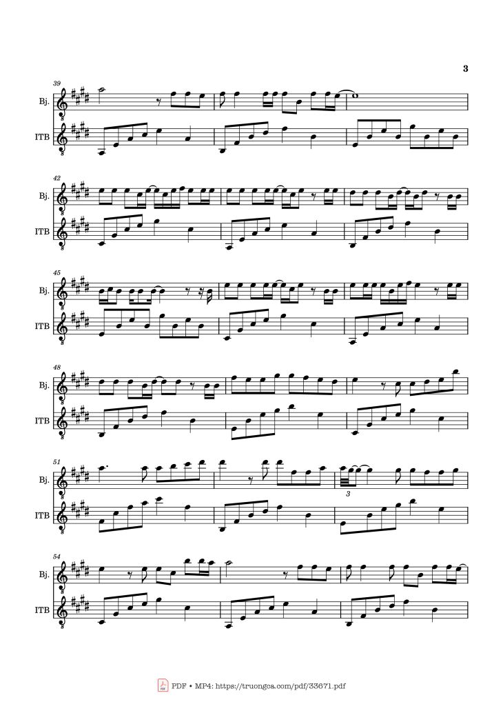 Page 3 of the piano sheet music PDF – Autumn In Melbourne (Mùa Thu ở Melbourne) Piano by 余光中