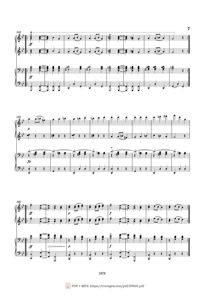 Page 7 of the piano sheet music PDF Piano – Slavonic Dances Op. 46 No. 8 Piano Four Hands by Antonin Leopold Dvorak