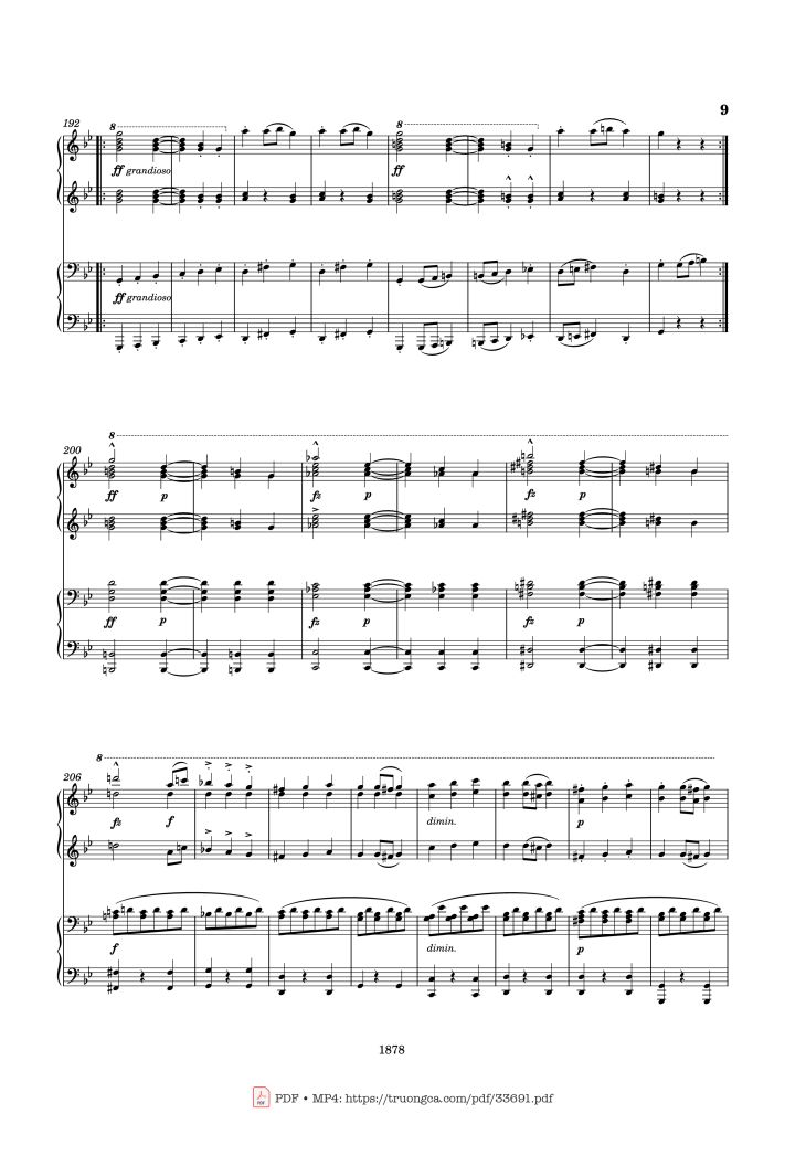 Page 9 of the piano sheet music PDF Piano – Slavonic Dances Op. 46 No. 8 Piano Four Hands by Antonin Leopold Dvorak