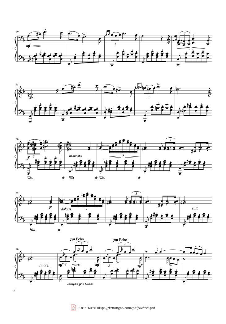 Page 4 of the piano sheet music PDF Piano – Standchen D. 957 No.7 Piano by Franz Schubert