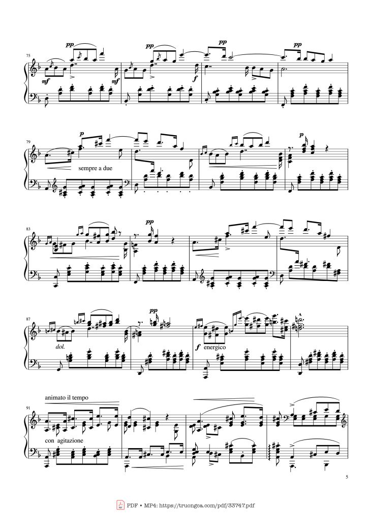 Page 5 of the piano sheet music PDF Piano – Standchen D. 957 No.7 Piano by Franz Schubert