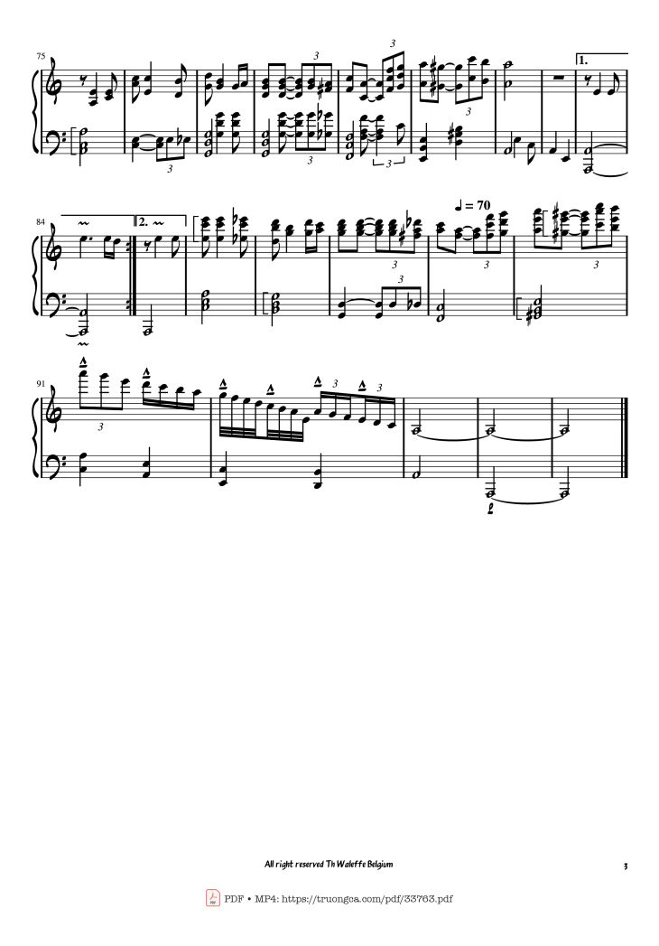 Page 3 of the piano sheet music PDF Piano – Historia de un amor piano by Carlos Eleta Almarán