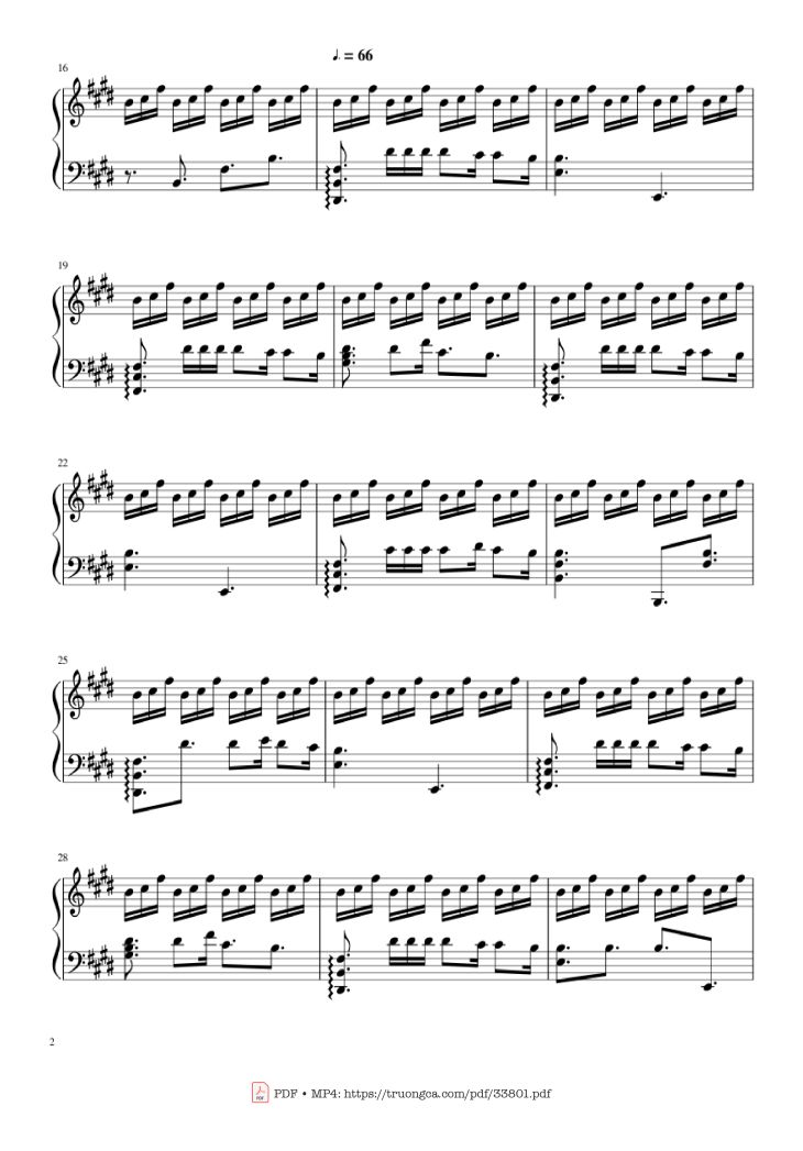 Page 2 of the piano sheet music PDF Piano – Sparkle Kimi no Na wa - (君の名は) piano by Cover by TheIshter Sheets by Bomb & Kou