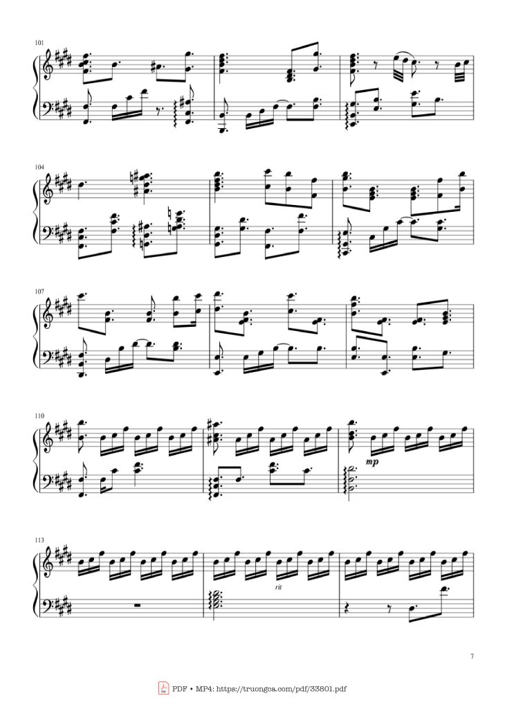 Page 7 of the piano sheet music PDF Piano – Sparkle Kimi no Na wa - (君の名は) piano by Cover by TheIshter Sheets by Bomb & Kou