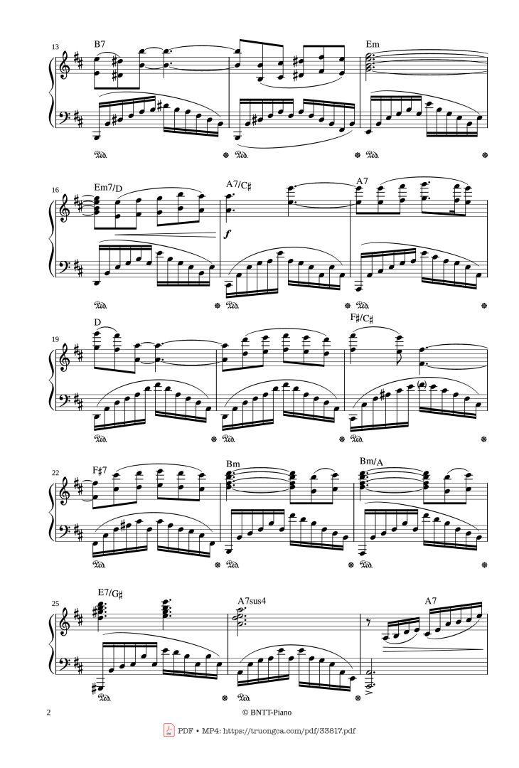 Page 2 of the piano sheet music PDF Piano – AUTUMN STORY - Le Piano Sur La Vague Piano by PAUL MAURIAT