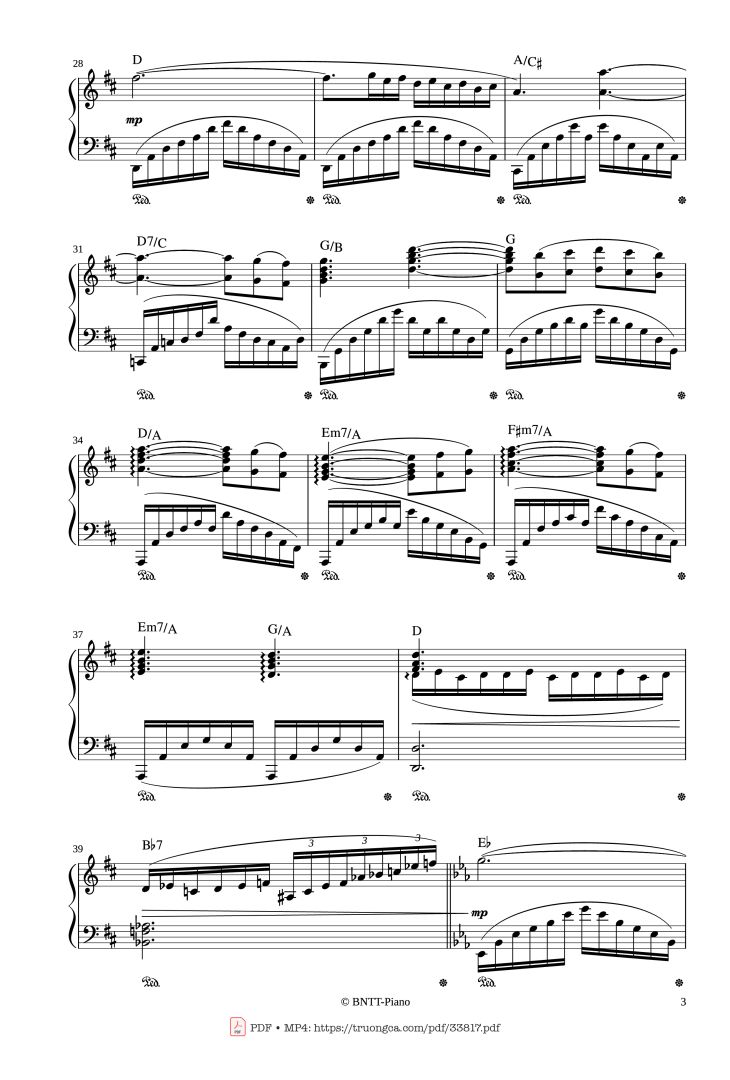 Page 3 of the piano sheet music PDF Piano – AUTUMN STORY - Le Piano Sur La Vague Piano by PAUL MAURIAT