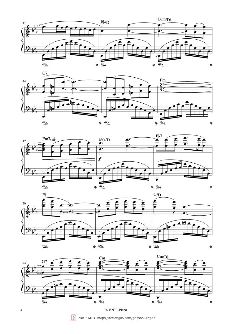 Page 4 of the piano sheet music PDF Piano – AUTUMN STORY - Le Piano Sur La Vague Piano by PAUL MAURIAT