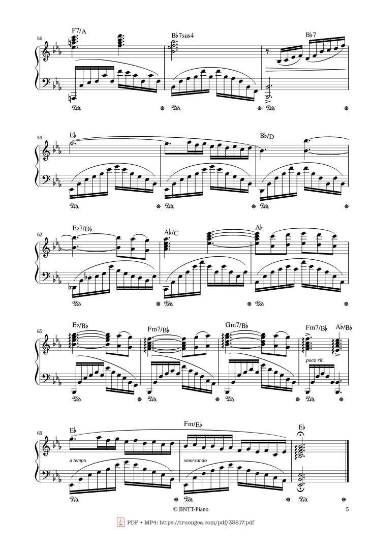 Page 5 of the piano sheet music PDF Piano – AUTUMN STORY - Le Piano Sur La Vague Piano by PAUL MAURIAT