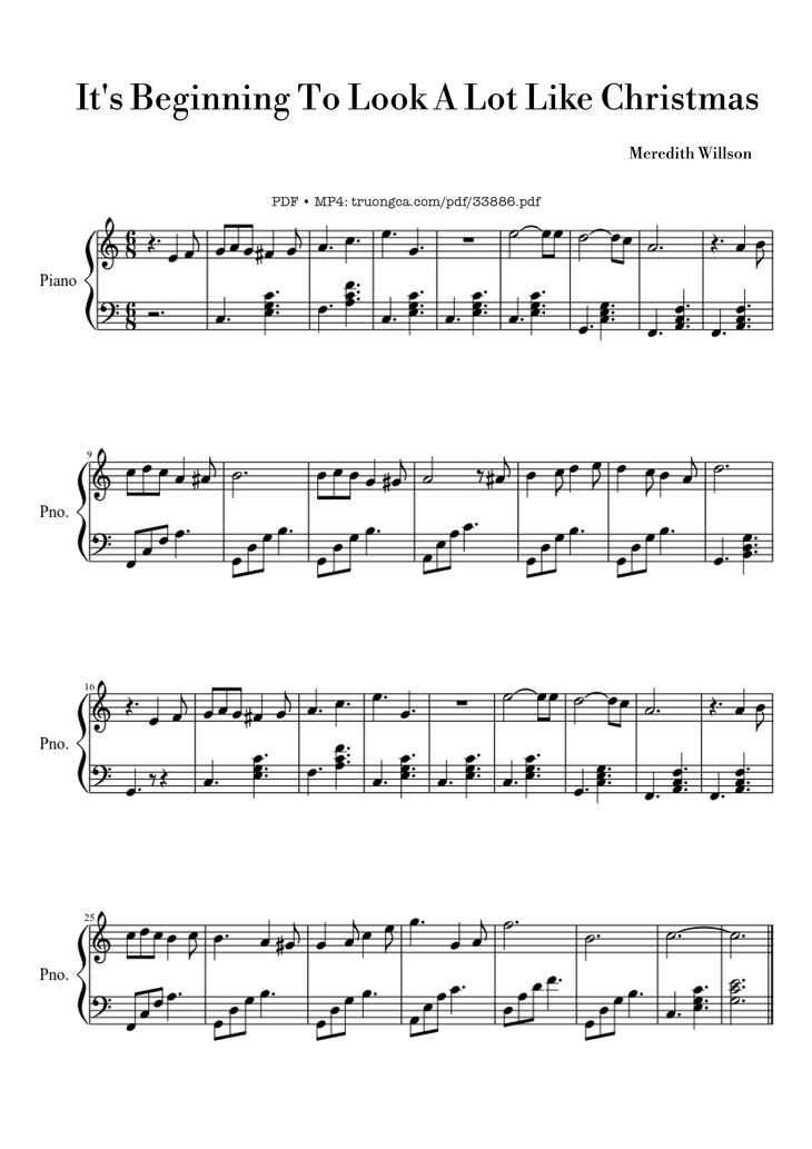 Page 1 of the piano sheet music PDF Piano – It
