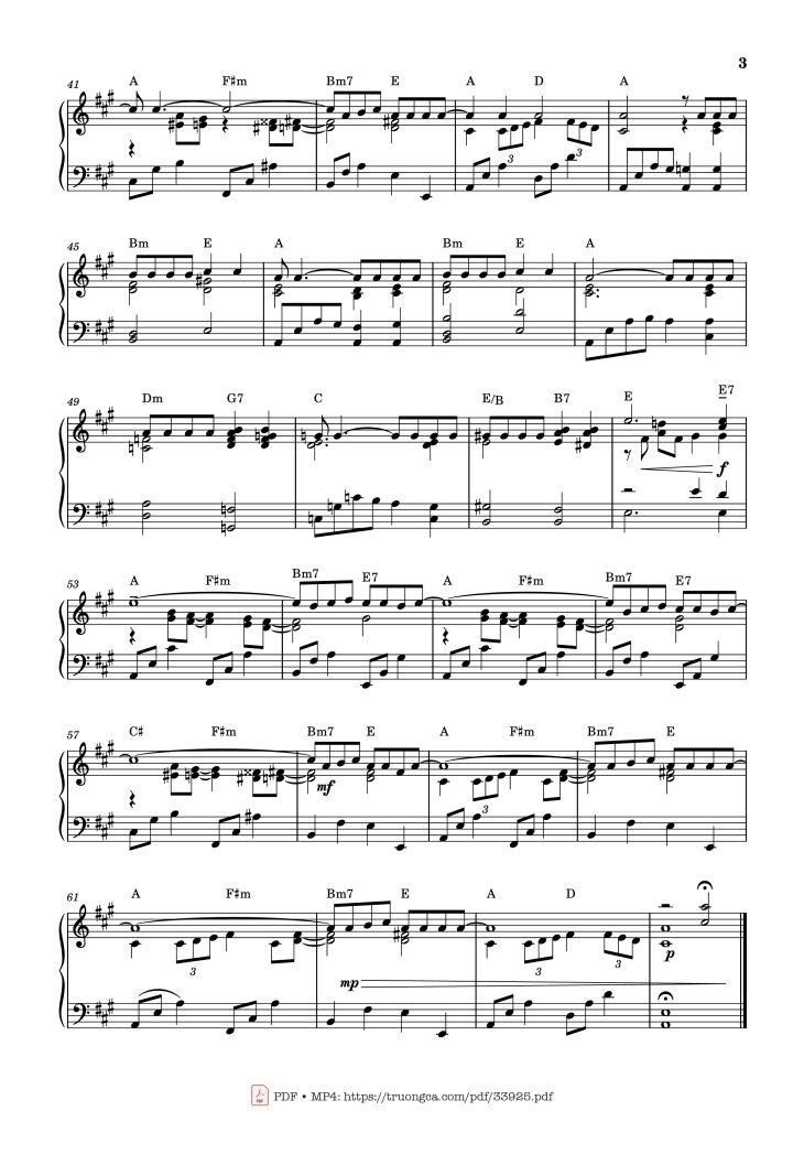 Page 3 of the piano sheet music PDF Piano – Blue moon Piano by Richard Rodgers